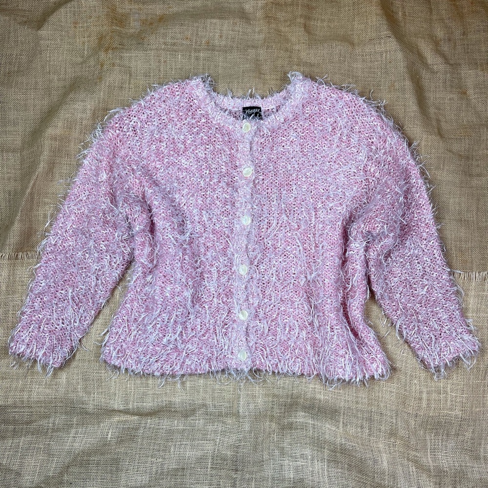 Jacque & KoKo Sweater 14 16 L XL Pink Cardigan